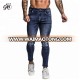 Cheap price ripped mens jeans pants letter pattern skinny distressed jeans for men