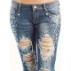 Hot girls latest design Distressed jeans jacket